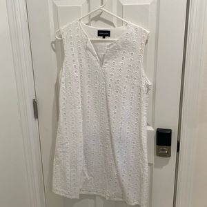 Light and fun summer white eyelet cotton dress